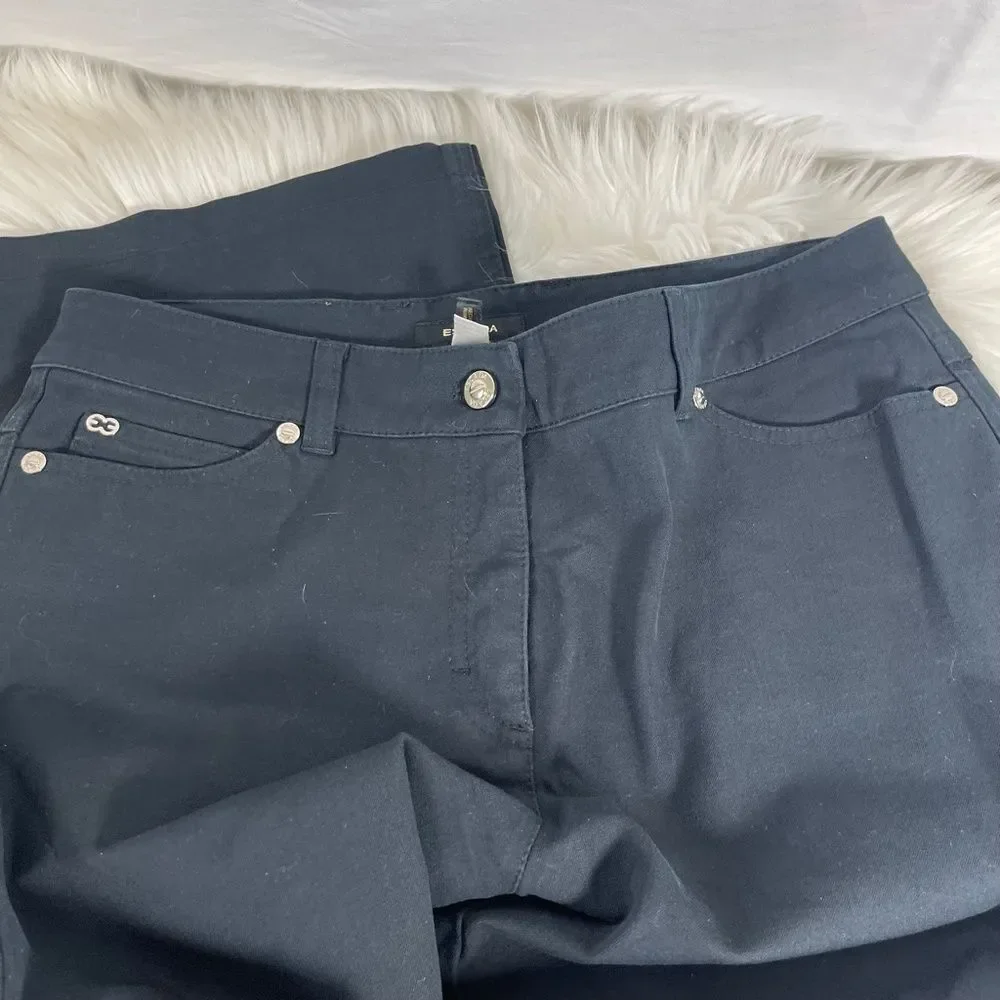 Escada NWOT Black High Waist Straight Leg‎ Jeans Sz 38/US 8